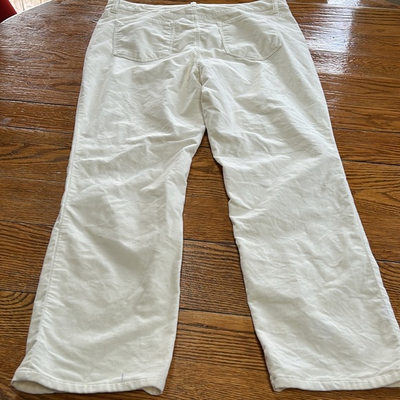 Talbots Velveteen Staight Leg Pant,cream color velvet feel fabric.Size 16 Petite - Picture 6 of 11